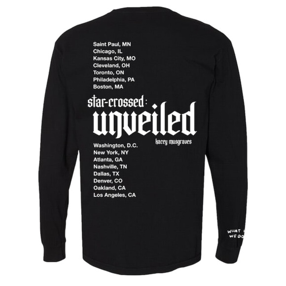 Kacey Musgraves Star Crossed Unveiled Tour T Shirt Long Sleeve Black Small - Picture 3 of 3